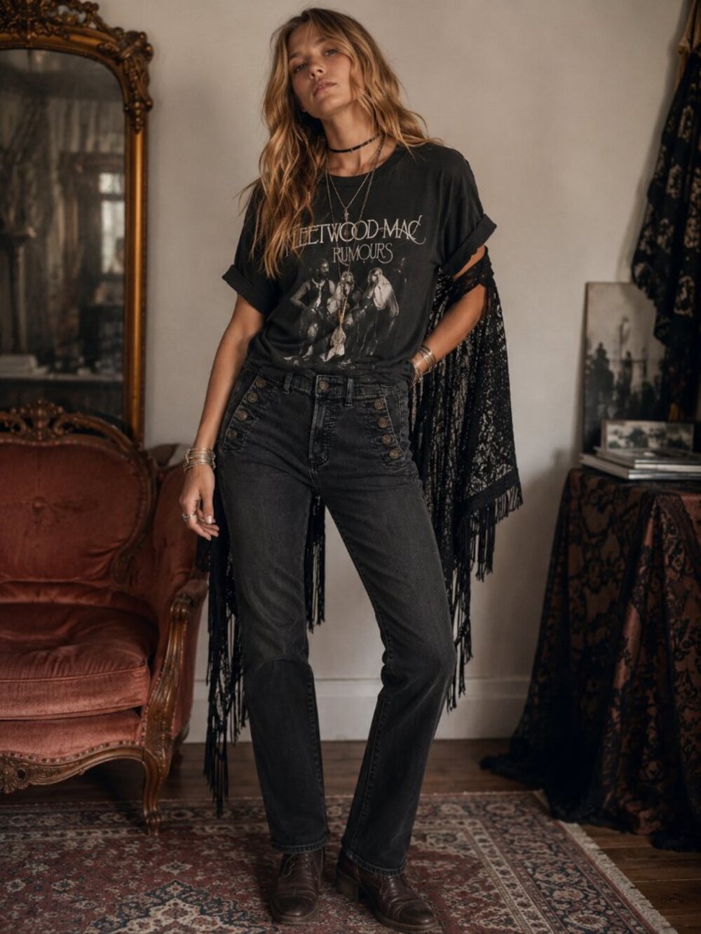 Gap Washed Black Skinny Jegging Jean - Button Pockets